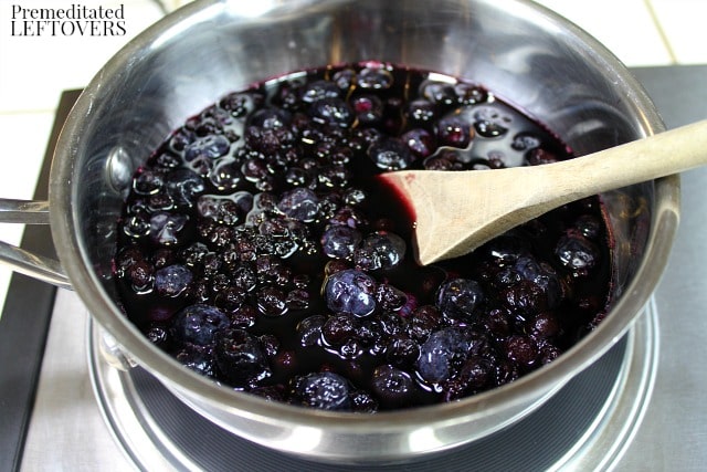 How to Make Blueberry Syrup using blueberries, blueberry juice, sugar, and cornstarch