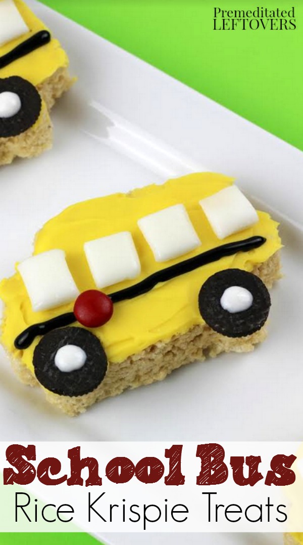 School Bus Rice Krispie Treats- These delightfully easy little school buses are the perfect treat for kids and teachers as they head back to school!