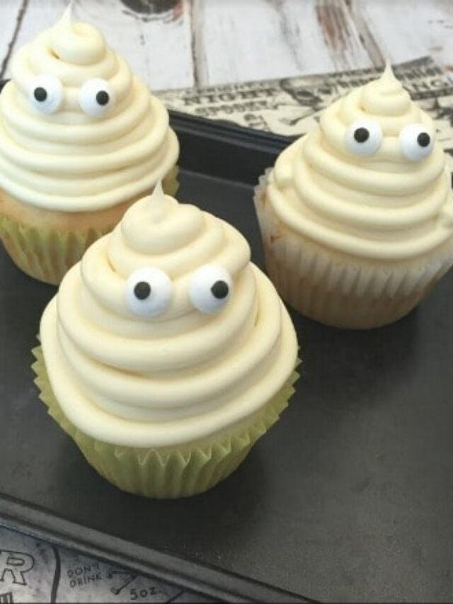 Festive Vanilla Ghost Cupcakes Story