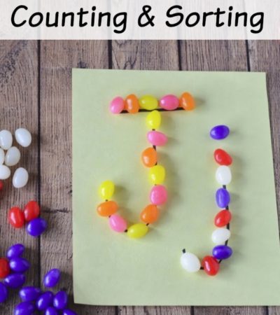 This Jelly Bean Counting and Sorting Activity is a fun way for kids to practice basic math skills or the letter J. When finished, they can eat the candy!