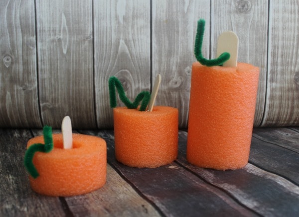 Pool Noodle Pumpkins and Activities for Kids- sorting