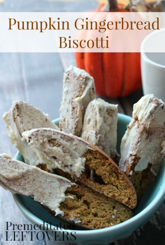 Gingerbread Pumpkin Biscotti Recipe- This pumpkin biscotti includes all of the iconic flavors of fall. Enjoy it with a cup of coffee or your favorite latte.