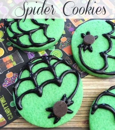 These Mint Spider Cookies are a perfect treat to make this Halloween. The recipe includes a mint sugar cookie base and step-by-step decorating instructions.