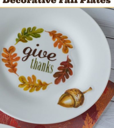 These DIY Decorative Fall Plates are a simple way to decorate your home or dinner table. You will love how easy they are to make with fall window clings.