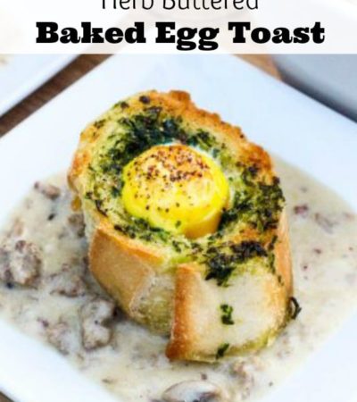 Enjoy this Herb Buttered Baked Egg Toast Recipe for breakfast or brunch. It's a flavorful twist on traditional egg toast with herbs like rosemary and thyme.