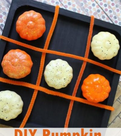In the mood for a game of tic tac toe? This DIY Pumpkin Tic Tac Toe Board is an easy fall craft for kids. Grab a few inexpensive materials and get playing!