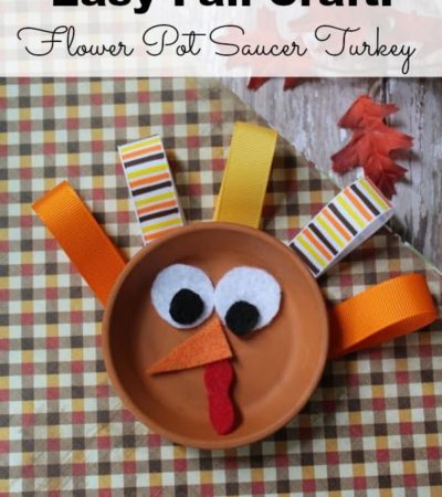 Reuse a terra cotta saucer to make this colorful Flower Pot Saucer Turkey Craft. It is an easy and frugal craft to make with kids this fall.