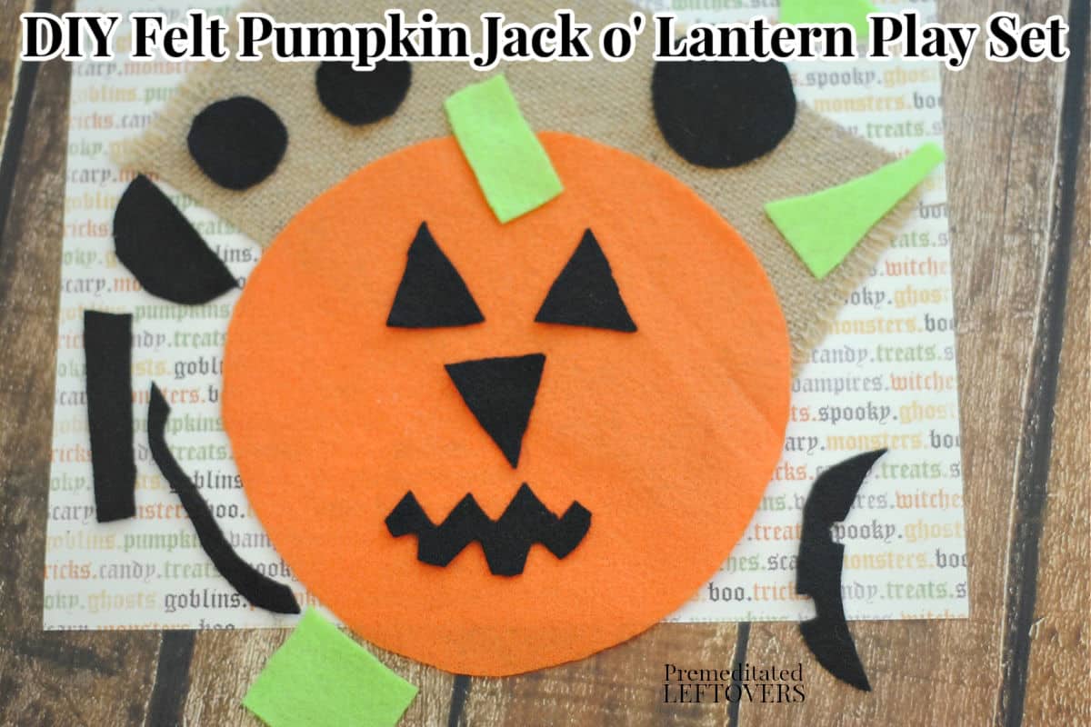 how to make a felt pumpkin jack-o-lantern play set