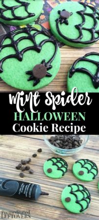 Mint spider Halloween cookie recipe