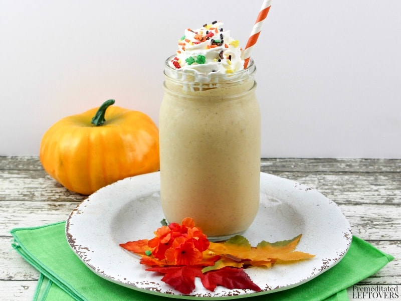 This fall, grab a straw and enjoy this amazing Pumpkin Pie Milkshake. This recipe is simple to make and tastes just like a slice of pumpkin pie!
