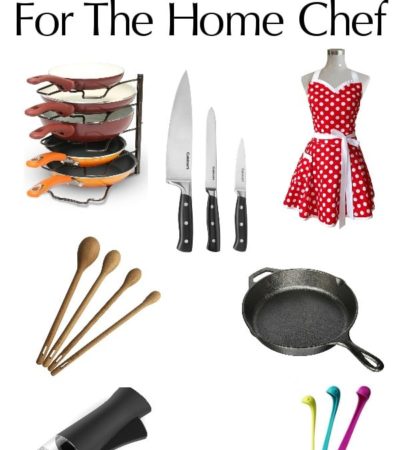 Check out these 10 Gift Ideas For Home Chefs! This list is full of fun and useful items to appeal to the chef in training or the home cook