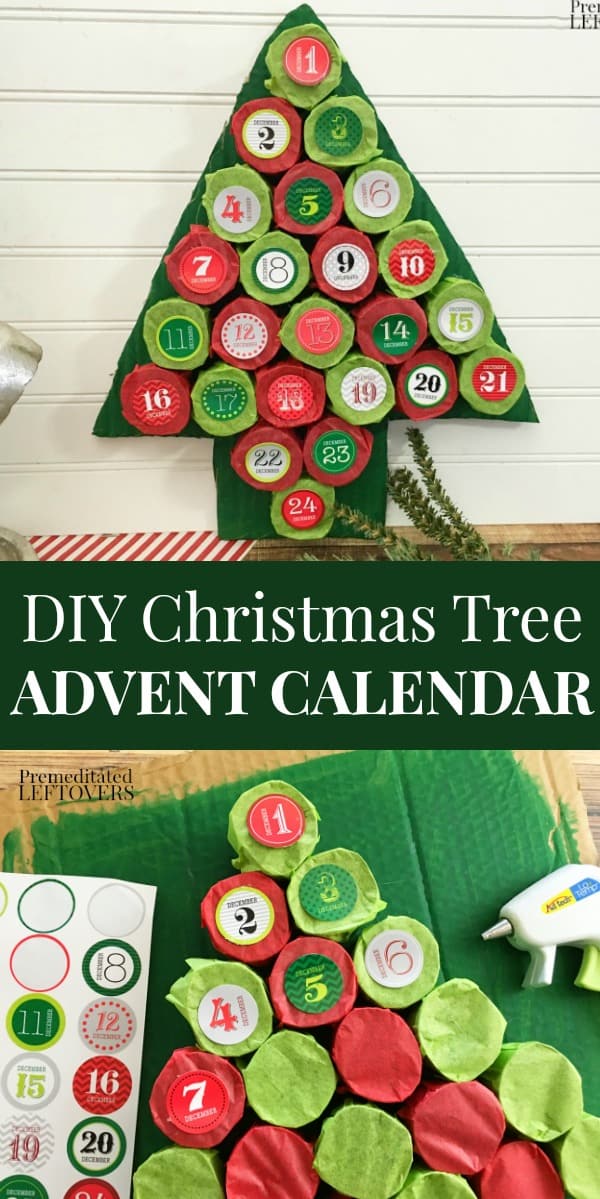 DIY Christmas Tree Advent Calendar Using Paper Towel Rolls