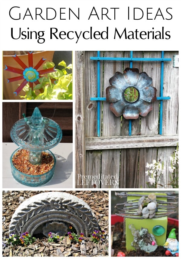 Add life to your garden with these Garden Art Ideas Using Recycled Materials. You will find tutorials for planters, bird feeders, fairy gardens, and more!