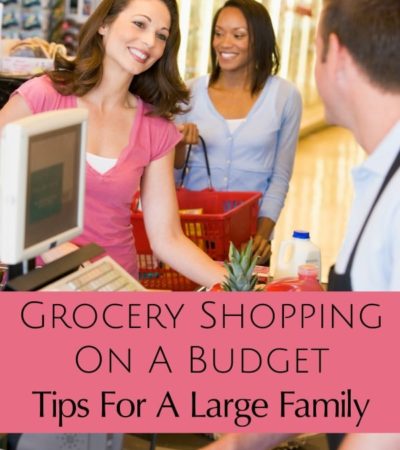 Grocery Shopping for a Large Family on a Budget is easy when you follow these frugal tips. Give them a try and see how much you can save for your family!