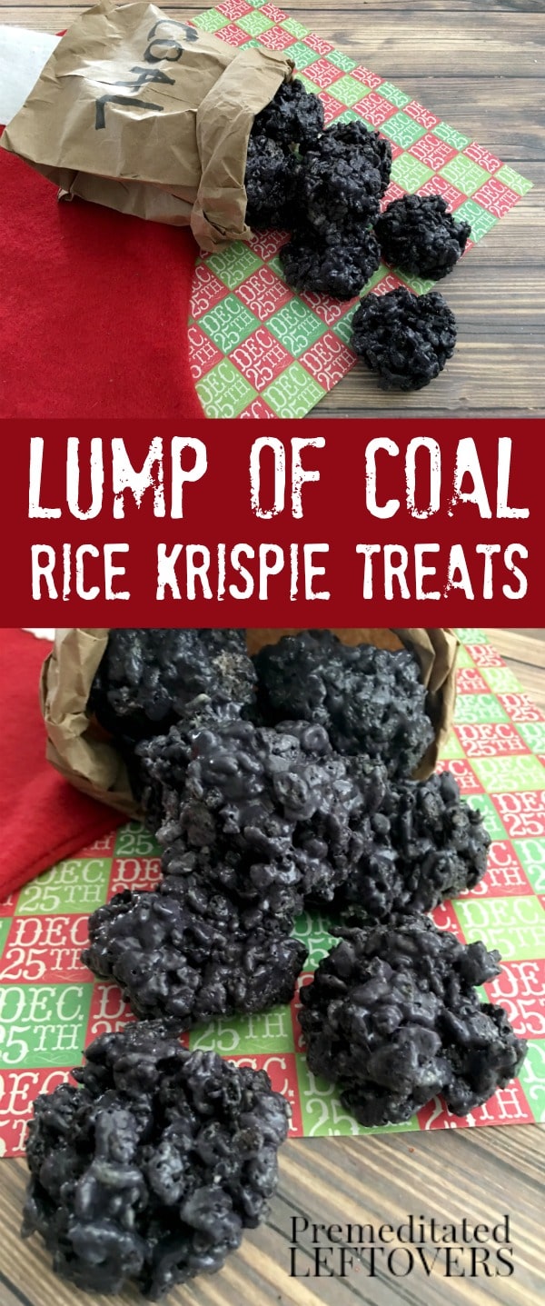 Lump Of Coal Rice Krispie Treats Recipe - Fun Snack recipe for the holidays!