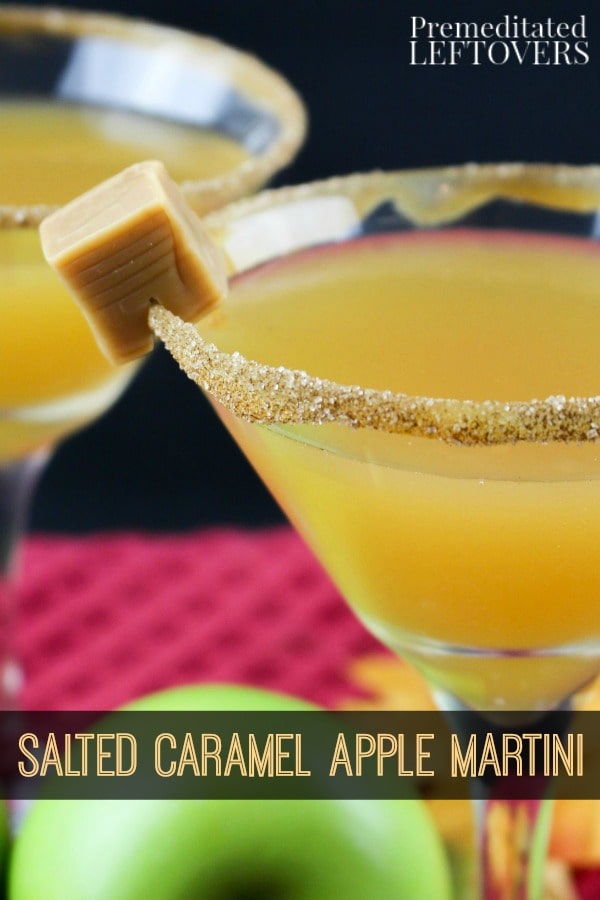 This Salted Caramel Apple Martini is a delicious cocktail for the fall and winter! It is easy to make and looks amazing when served!
