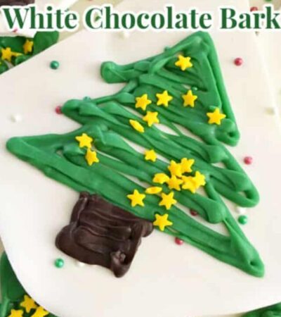 Christmas tree white chocolate bark candy recipe