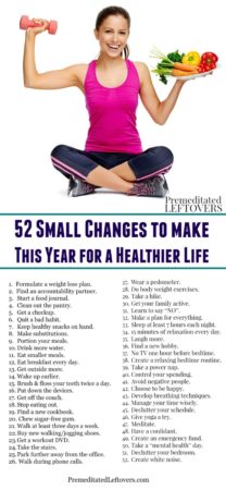 52 small changes for living a healthy life