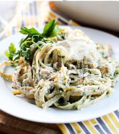 Use leftover turkey to make this delicious Shredded Turkey & Collard Green Pesto Linguine. This recipe uses a homemade and robust collard green pesto.