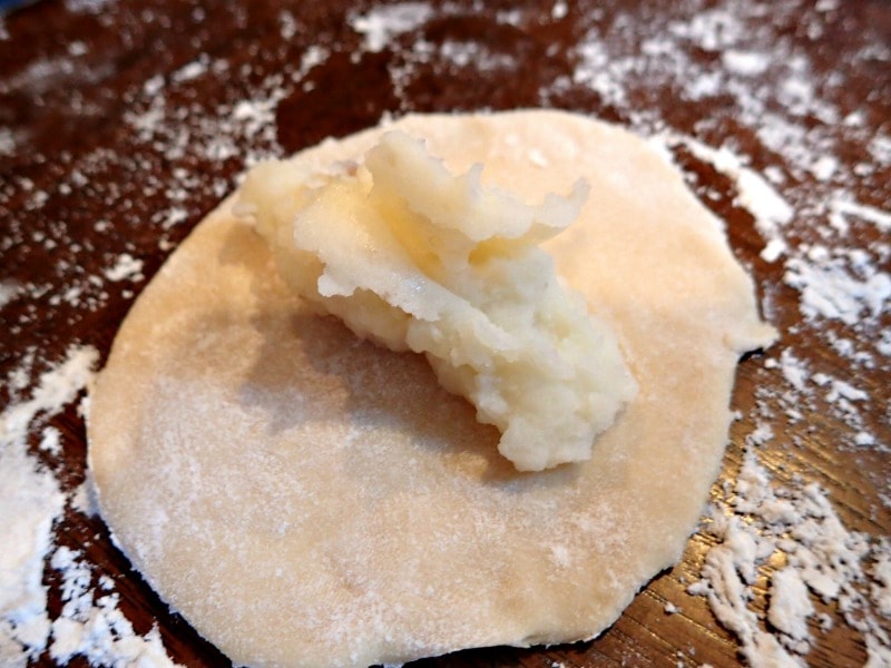 Homemade Pierogies- fill with mashed potatoes