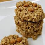 A stack of No-Bake Oatmeal Butterscotch Cookies on a plate