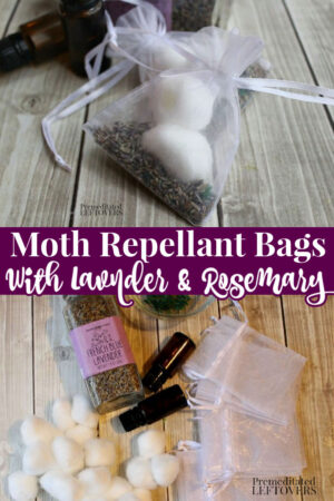 homemade moth repellant bags with lavender and rosemary