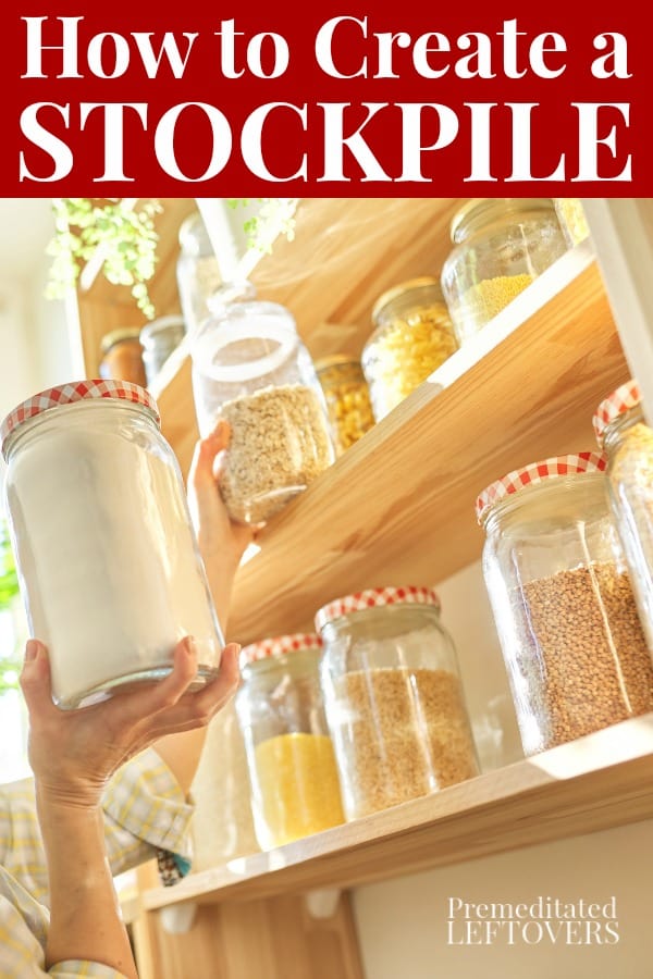 a stockpile of food in glass jars on shelves in a kitchen pantry