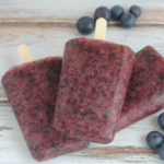 Blueberry Popsicles made with real blueberries