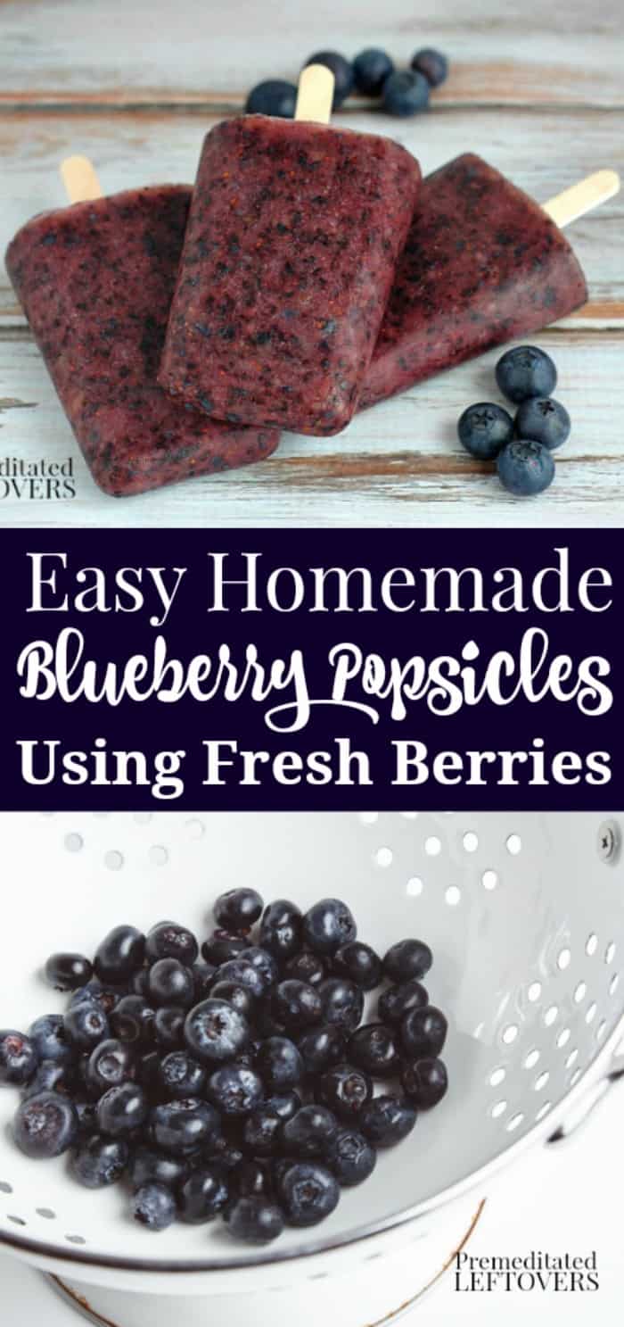 Easy Homemade Blueberry Popsicles Recipe - Make homemade blueberry popsicles with real blueberries. Just puree blueberries, sugar and water, then freeze. Includes directions for blueberry ice pops variation. Easy Homemade Blueberry Popsicles Recipe - Make homemade blueberry popsicles with real blueberries. Just puree blueberries, sugar and water, then freeze. Includes directions for blueberry ice pops variation.