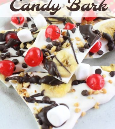 This Banana Split Candy Bark recipe is unbelievably quick and easy to make and contains all of the delicious flavors of the ice cream sundae.