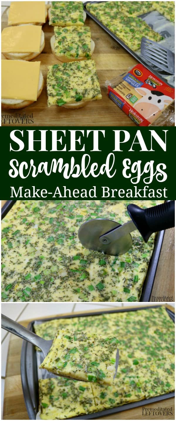 Make-ahead sheet pan scrambled eggs