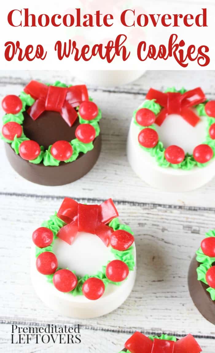 These Chocolate Covered Oreo Wreath Cookies make such a festive Christmas cookie for holiday parties, gifts for friends or to bring to cookie exchanges.