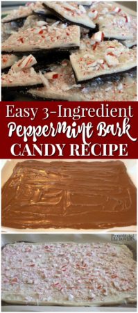This easy peppermint bark candy recipe uses crushed candy canes.