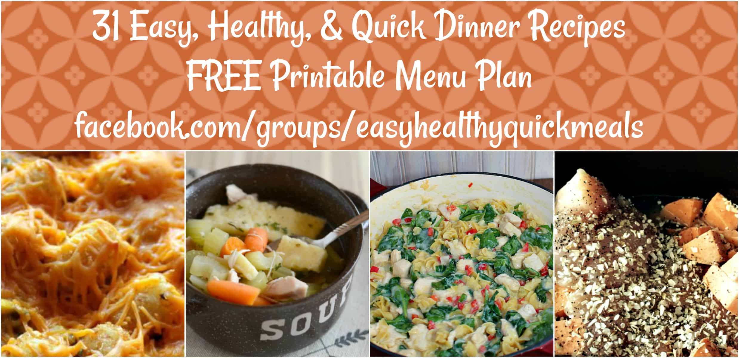 October Menu Plan with 31 healthy dinners