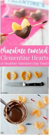 Chocolate Covered Mandarin Orange Hearts - a healthy Valentine's Day Treat