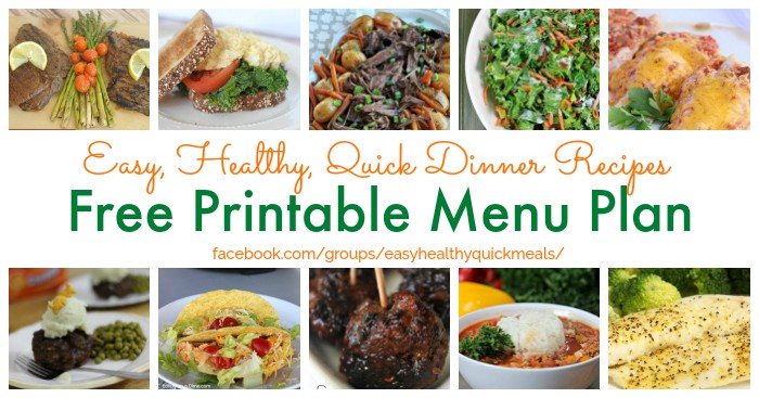 Here is a Healthy Dinner Meal Plan for January with a printable menu plan and 30 dinner recipes that are quick and easy to make.