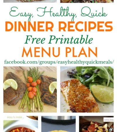 Healthy Dinner Meal Plan for January