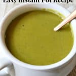 Quick and Easy Instant Pot Split Pea Soup Recipe - Use the pressure cooker option on your Instant Pot to make pea soup in 30 minutes. Add sherry and a ham bone for extra flavor!