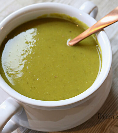 a bowl of split pea soup that was made in an Instant Pot