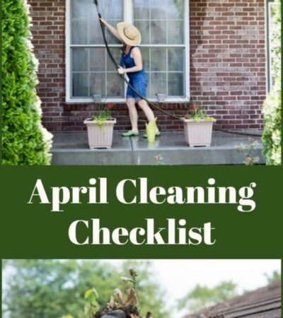 cleaning windows and storm gutters on a spring day