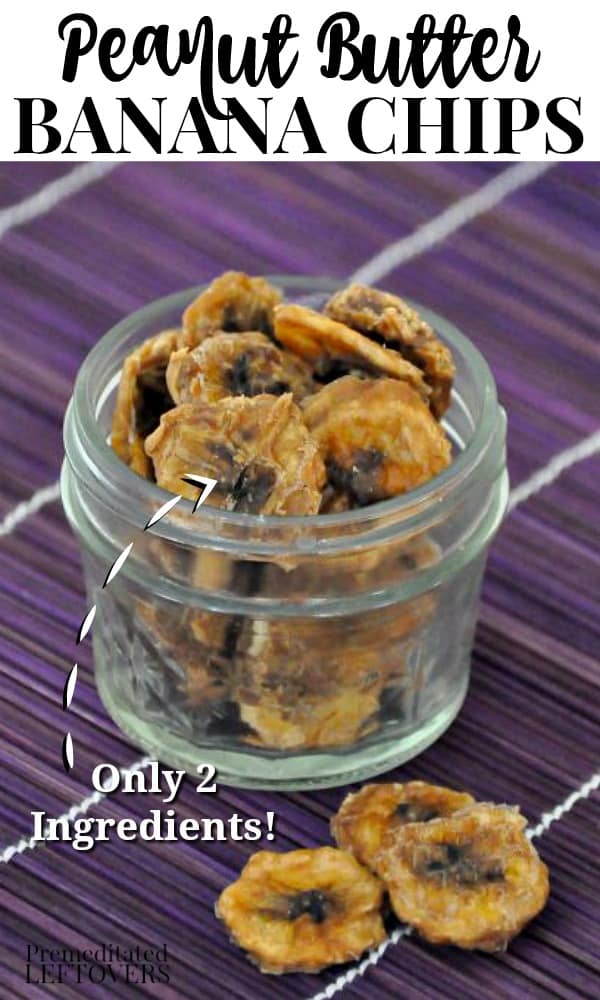 This Peanut Butter Banana Chips recipe only uses 2 ingredients! These banana chips are easy to make with the help of your food dehydrator. Add them to school lunches or your diaper bag when on-the-go.
