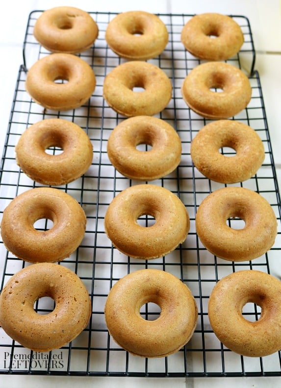 peanut butter doughnuts cooling on the cooling rack
