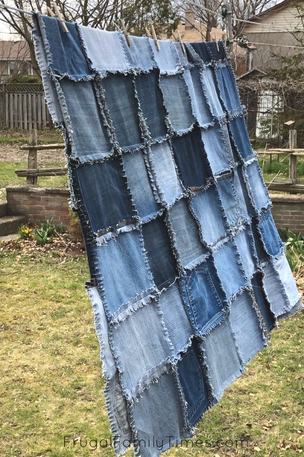 DIY Denim Quilt Upcycled