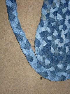 Braided denim rug by Frugal Veggie Mama
