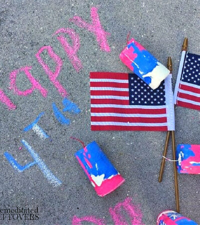 homemade firecracker sidewalk chalk and american flag