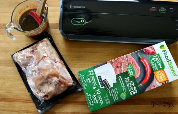 Items needed for making sous vide chicken wings.