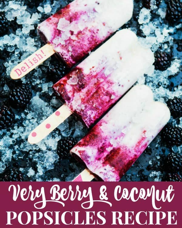 Mixed Berry and Coconut Popsicles Recipe made with fresh berry puree