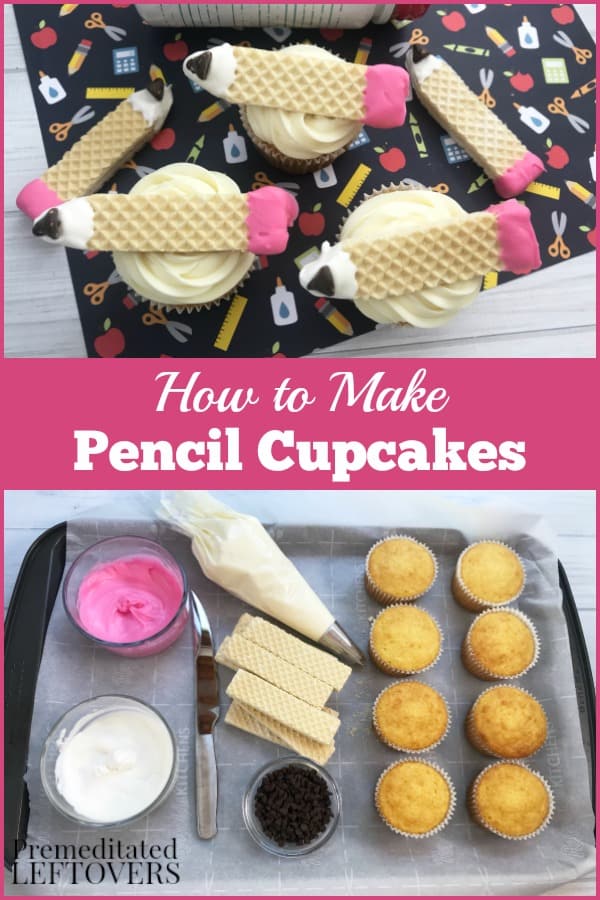 How to make pencil cupcakes using wafer cookies
