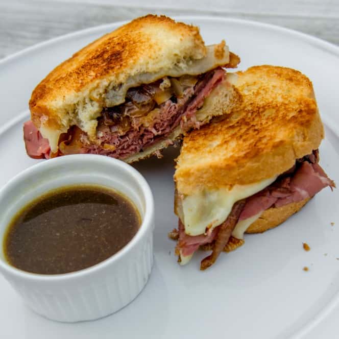 French Dip Grilled Cheese Sandwich Recipe from Prep-Ahead Breakfasts and Lunches