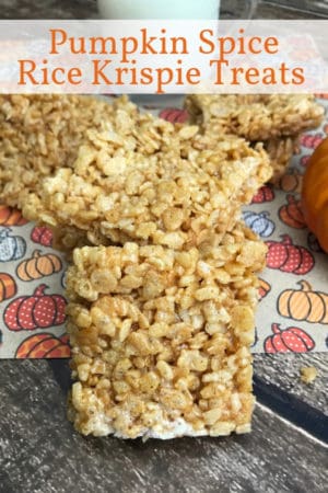 Pumpkin Spice Rice Krispie Treats Recipe - Easy Fall Dessert